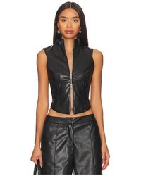 BY.DYLN - Faux Leather Stella Zip Vest - Lyst