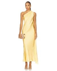Alejandra Alonso Rojas - One Shoulder Dress With Cape - Lyst