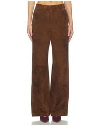 AEXAE - Leather Suede Straight Leg Pant - Lyst