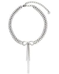 Self-Portrait - Double Crystal Bow Choker - Lyst