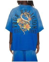 TRUE RELIGION - Floral Snake Oversized Tee - Lyst
