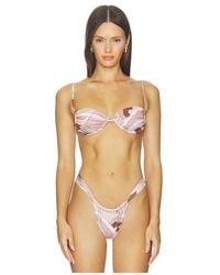 Cin Cin - Pisces Ruched Bikini Top - Lyst