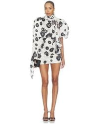 ROWEN ROSE - Draped Mini Dress With Cape - Lyst