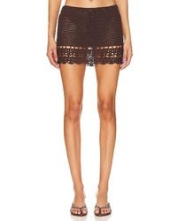 MORE TO COME - Elliana Crochet Mini Skirt - Lyst