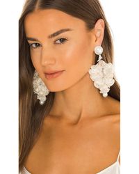 PATBO X Ranjana Khan Pearl & Silk Flower Earrings - White
