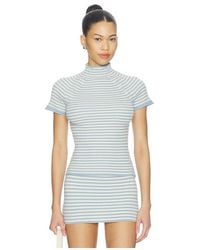 Frankie's Bikinis - Harmony Cloud Knit Mock Neck Tee - Lyst