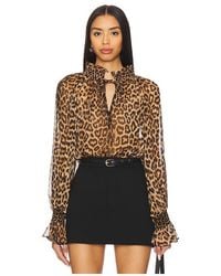 Alice + Olivia - Norah Peasant Blouse - Lyst