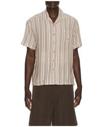 Brixton - Bunker Twisted Stripe Woven Shirt - Lyst