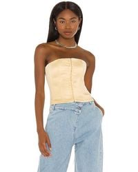 GUIZIO - Satin Corset Top - Lyst