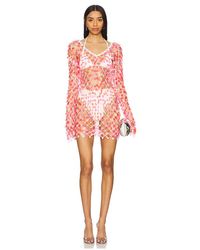 MILLY - Mini Vestido Jersey Sequin Crochet En Color Rosado Talla En - Lyst