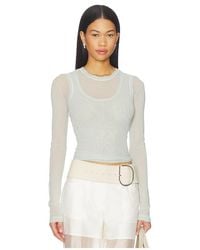 Helmut Lang - Mesh Layered Long Sleeve Top - Lyst