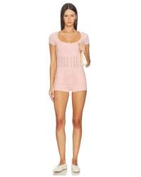 MAJORELLE - Fenella Short Sleeve Romper - Lyst