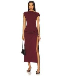 knee length dresses for ladies Chocolate brown midi satin slip dress 'Majestic' – Serena Silueta main image 1