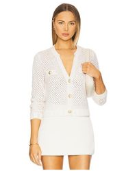 L'Agence - 'Agence Blanca Sequin Crop Cardigan - Lyst