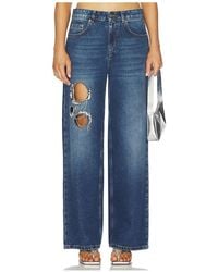 Area - Crystal Chain Cutout Relaxed Leg - Lyst