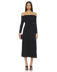 Norma Kamali - 3/4 Sleeve Cowl Neck Flared Dress - Lyst