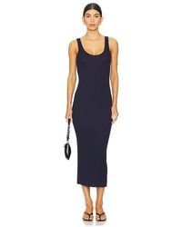Enza Costa - Vestido Largo Sin Mangas De Punto De Seda Elástica En Color Azul Marino Talla En - Lyst