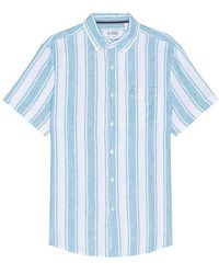 Original Penguin - Vertical Stripe Short Sleeve Linen Shirt - Lyst