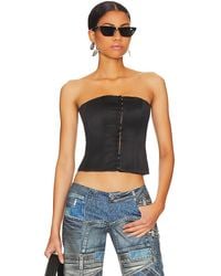 GUIZIO - Satin Corset Top - Lyst