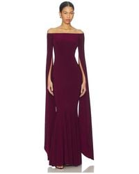 Norma Kamali - Off Shoulder Ribbon Sleeve Fishtail Gown - Lyst