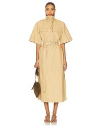 Ganni - Classic Summer Suiting Cowl Neck Long Dress - Lyst