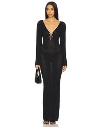 La Porte - Crochet Maxi With Signature Pearl Details Dress - Lyst