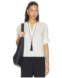 FRAME - The V-Neck Popover Top - Lyst