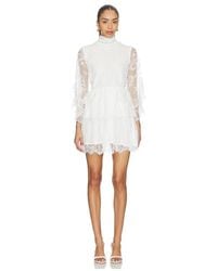 Bardot Antonia Lace Trim Mini Dress in White | Lyst
