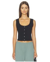 Leset - Pointelle Button Down Tank - Lyst