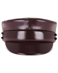 Ruslan Baginskiy - Faux Leather Belted Baker Boy Cap - Lyst