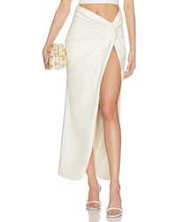 LAPOINTE - Stretch Faux Leather Long Twist Sarong W Slit - Lyst