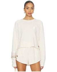 Aviator Nation - Bolt Rugby Stitch Cropped Crew Sweatshirt - Lyst