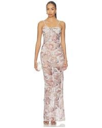 Bronx and Banco - Eve Dahlia Maxi Dress With Straps - Lyst