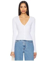 GOOD AMERICAN - Cotton Pointelle Cardigan - Lyst