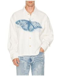 Ryoko Rain - Blurred Butterfly Button Up Shirt - Lyst