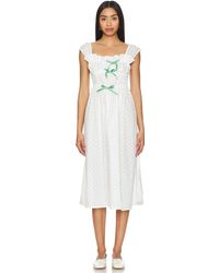 YUHAN WANG - Ribbon Tied Cotton Dress - Lyst