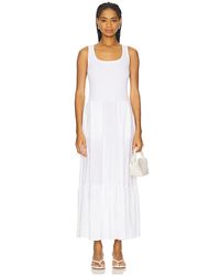 Sundry - ROBE MI-LONGUE MIXED MEDIA en White - Lyst