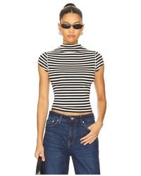 Free People - Raya De Camiseta Lola En Color Negro, Blanco Talla (También En M, S, Xl, Xs) - Lyst