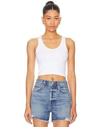 PERFECTWHITETEE - Cropped Cotton Ribbed Layering Tank - Lyst