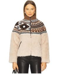 Sea - Chaqueta Polar Combinada De Punto Fair Isle Linea En Talla (También En M, Xl) - Lyst