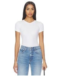 GRLFRND - T-SHIRT V-NECK SLIM FIT TEE en White - Lyst