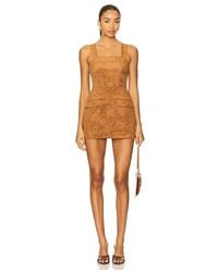 Amanda Uprichard - X Revolve Yorke Skort Suede Romper - Lyst