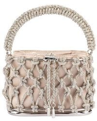 OLGA BERG - Amelia Crystal Cage Bag - Lyst