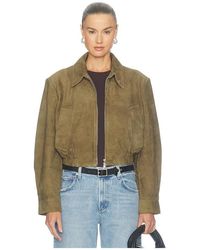 Agolde - Nahla Cropped Suede Jacket - Lyst