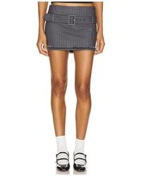 GUIZIO - Andra Pinstripe Mini Skirt - Lyst