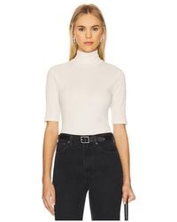 Vince - Jersey De Cuello Alto Con Mangas Al Codo En Color Blanco Talla (También En S) - Lyst