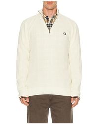 Fred Perry - Waffle Stitch Half Zip Jumper - Lyst