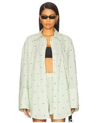 ROTATE BIRGER CHRISTENSEN - Camisa Oversize De Popelina En Color Verde Talla (También En 34, 36, 38, 40, 42, 44) - Lyst