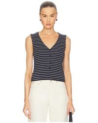 Rag & Bone - Knit Stripe Button Up Tank Top - Lyst