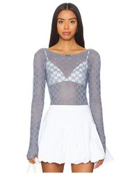 Free People - Mesh Long Sleeve Thumbhole Top - Lyst